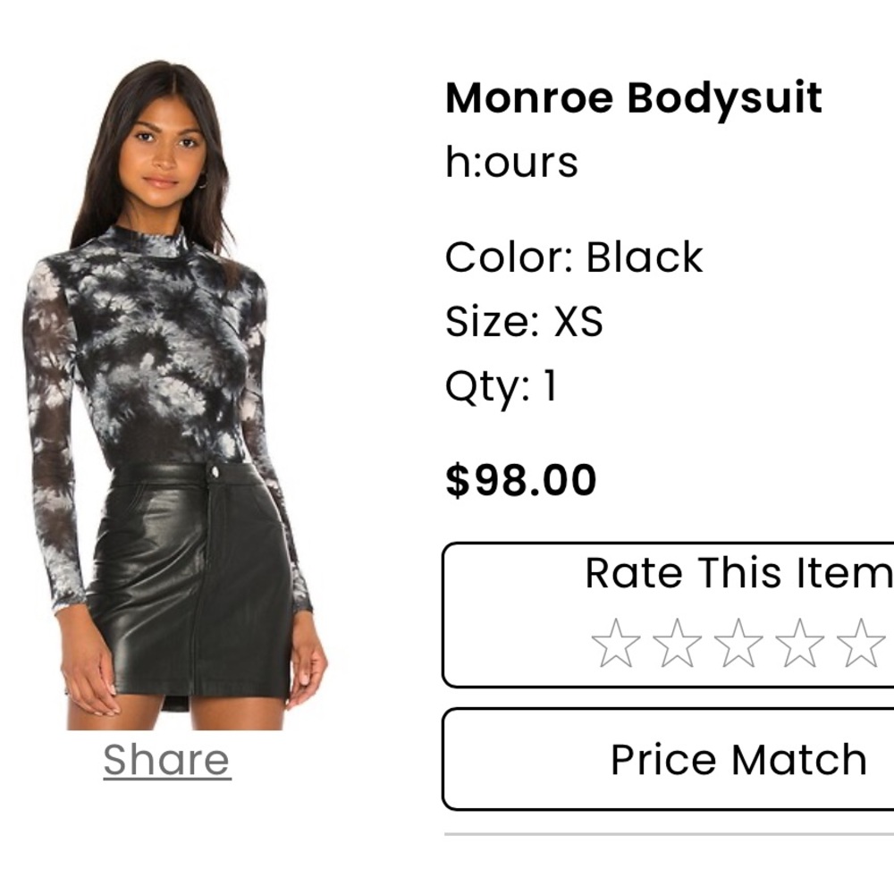 H:ours Monroe Bodysuit in Black